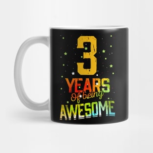 3th Anniversary Gift Vintage Retro 03 Years Of Being Awesome Gifts Funny 3 Years Birthday Girl Boys Kids Mug